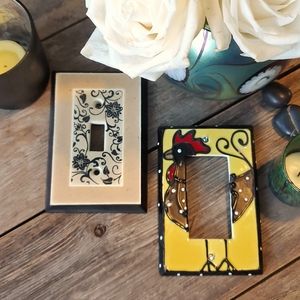 2 All Fired Up ceramic light switch plates, NWT